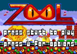Zool Ninja of the Nth Dimension title screen for Sega Genesis
